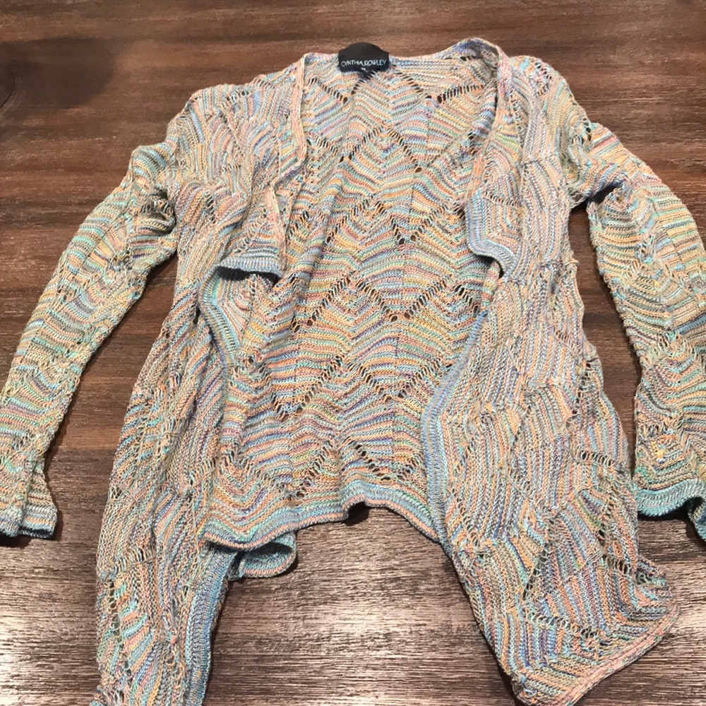 Ruffle cardigan rainbow colors
